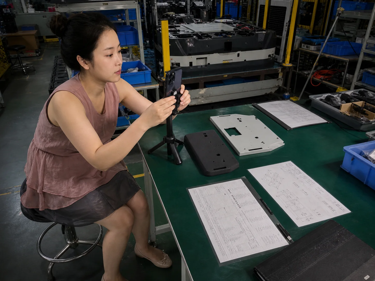 AGV小车加工换材料，首件装配后再谈低价放量