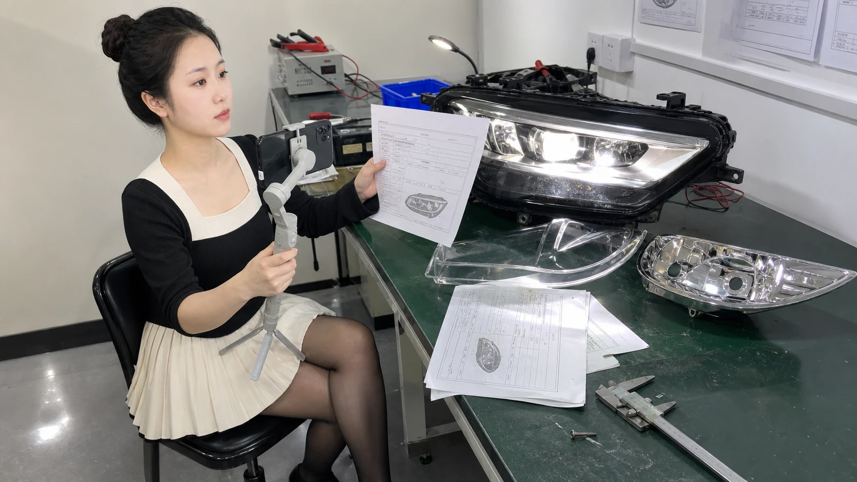 大灯代工试样总返工，先把灯体和设备记录对起来
