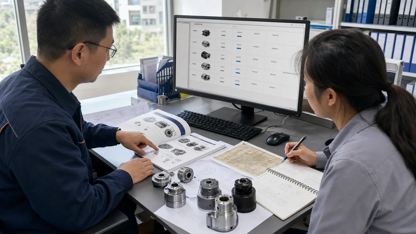 销售工程师与数据编辑核对产品俗称旧型号和正式记录