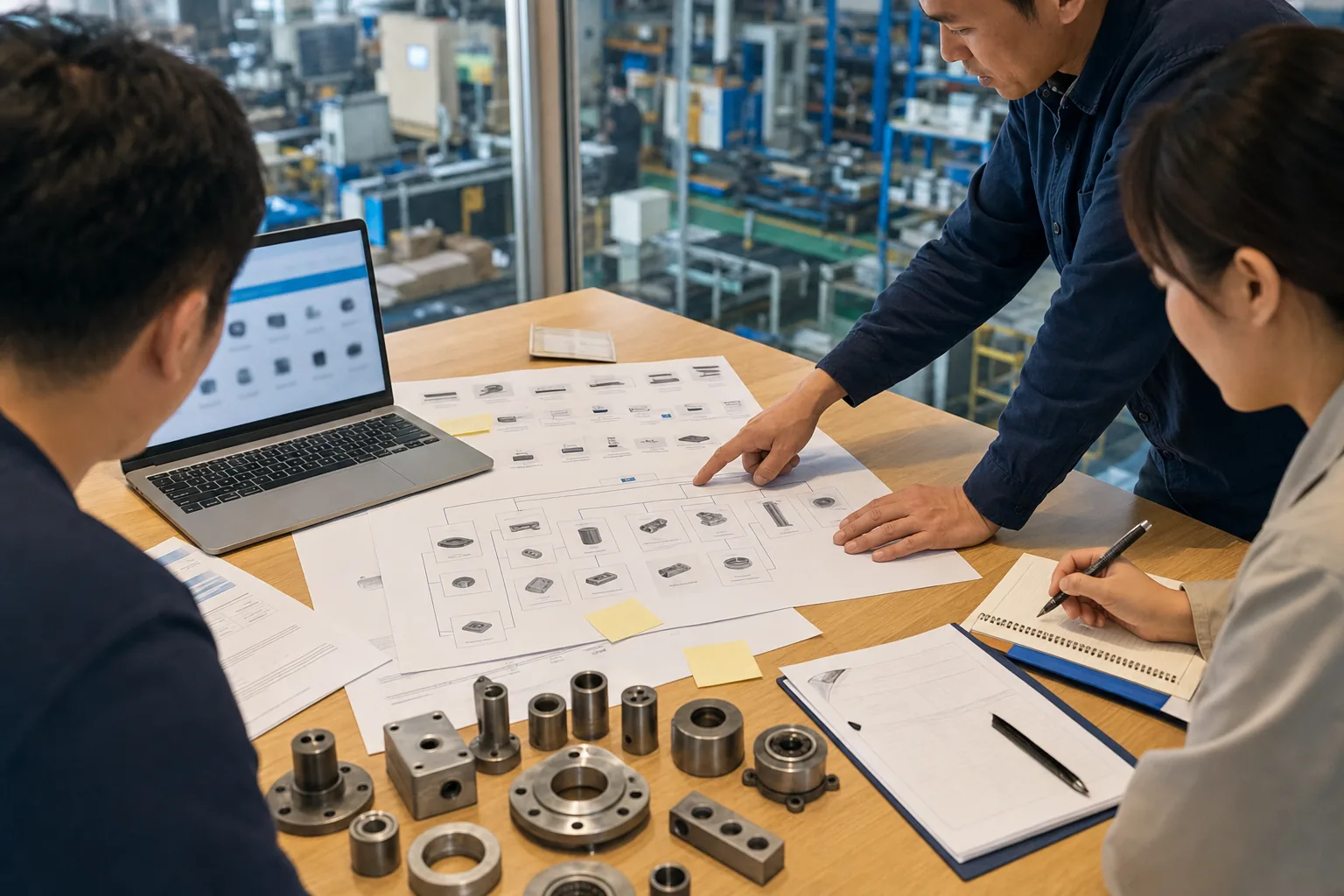 制造企业团队核对产品系列分类和销售资料同步关系