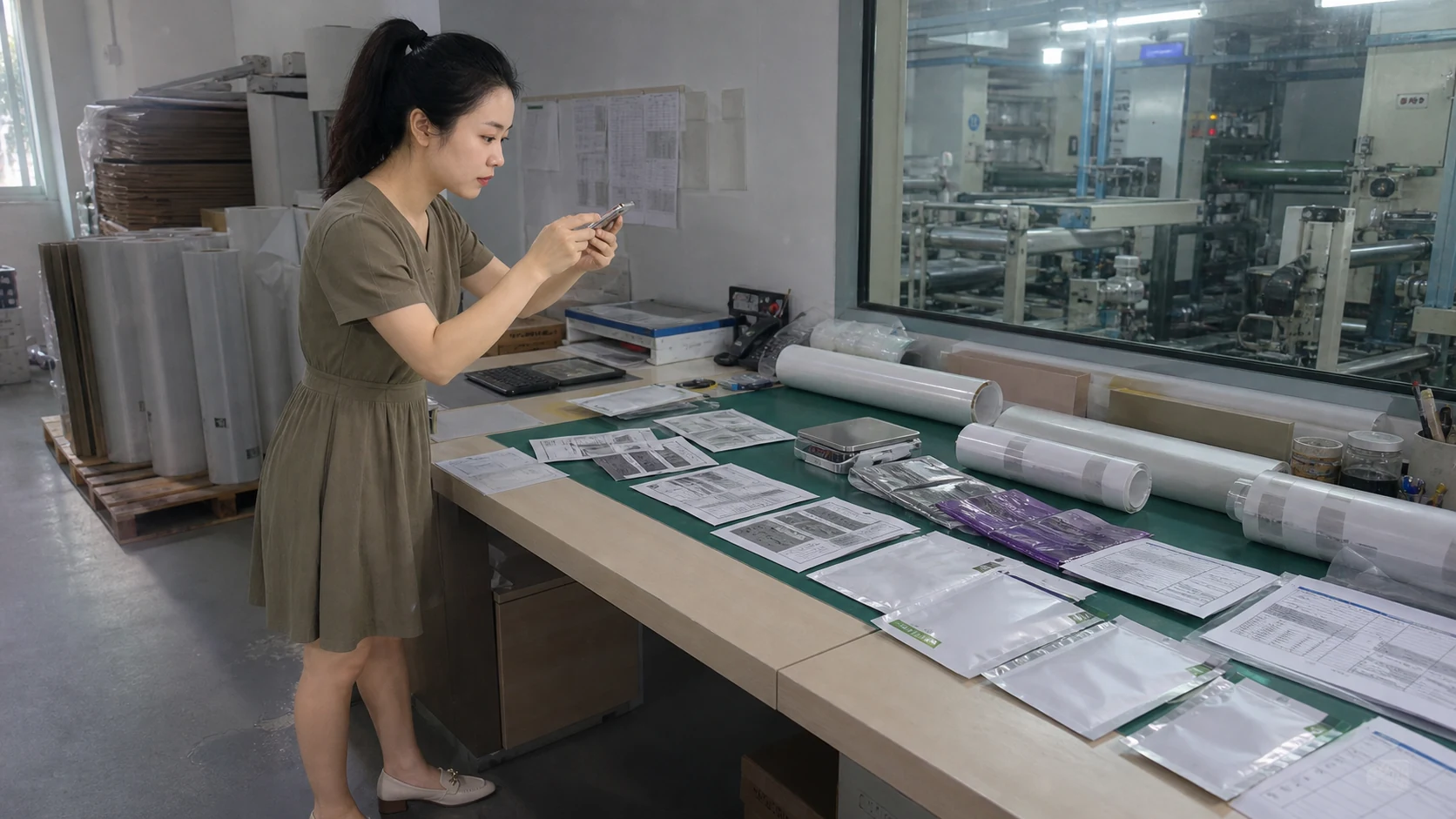 三边封加工做首件，先看材料规格还是先做下游装袋？